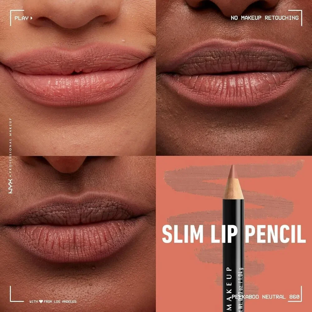 NYX Professional Makeup Slim Lip Pencil Creamy Lip Liner Peakaboo Neutral 1ct